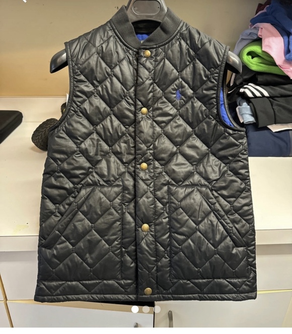 Black Quilted Vest with Blue Logo - Picture 1 of 2